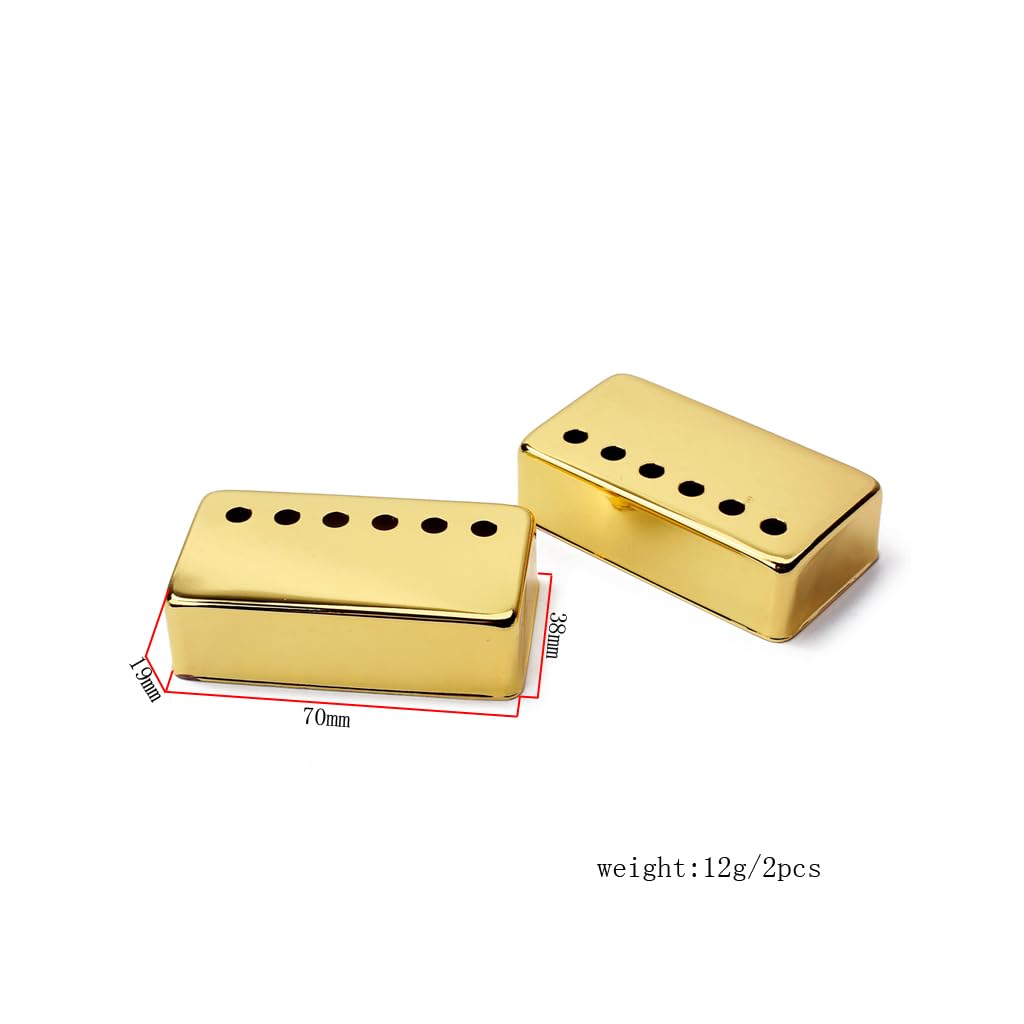 RuiJOTWAT 2Pcs Gold Metal Humbucker Pickup Cover 50/52Mm For Lp Style Electric Guitar Accessories - Image 2