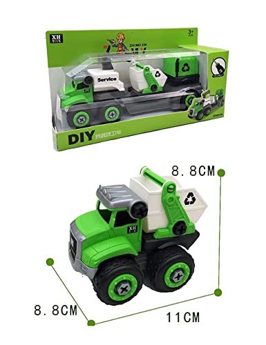 Image of DIY Toy Vehicles Set - Assembly Toy Farm Truck with Screwdriver Multi Fuctional Construction Set, Building Vehicle Play Set, Toys for 3 to 5 Year Old Boys, Kids, Girls