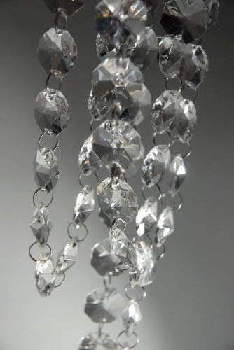 HDYD 9 Feet Crystal Beads Chain Garland of Clear Chandelier Bead Lamp Chain