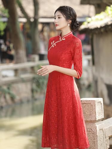 Robe rouge manches 3/4 la solution confort et style pour l'automne