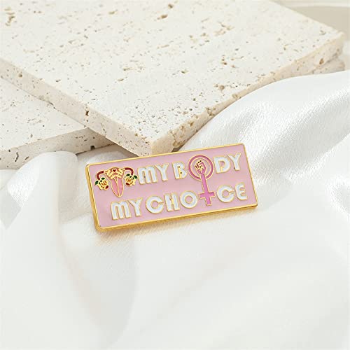 Image of Feminist Uterus Brooch Pin MYY BODY MY CHOICE Women'S Power Enamel Lapel Pins Cute Hat Pins Funny Brooch For Women Jewelry 02
