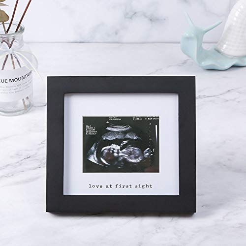 Iheipye Baby Sonogram Photo Frame - 1St Ultrasound Picture Frame - Idea Gift For Expecting Parents,Baby Shower, Gender Reveal Party,Baby Nursery Decor (Silver Text, Black) #TOP1