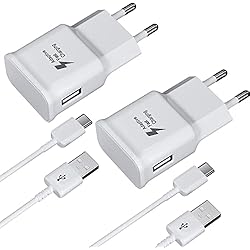Cargador Tipo C Carga Rapida Lg 2-Pack Cargador con Cable de Carga Rápida USB Tipo-C Compatible con Samsung Galaxy S8 S8+ S9 Plus S9+ S10 S10 Plus S10e A50 A51 A12 A40 A42 5G Note 8/9, Cargador Rápido Original de Repuesto, Blanco