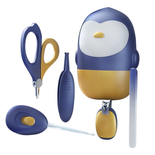 HEMOTON Boy Girl Fingernail Clippers Set Nail Care Kit Scissors File Spoon Tweezer Ergonomic Handles Safe Easy Nail Trimming for Newborns Toddlers