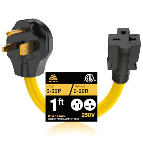 [240v to 240v] M1A2 Welder Power Adapter 220 Volt Plug Adapter Nema 6-50p to NEMA 6-20r for EV Electric Vehicle Charging STW 10AWG ETL Listed