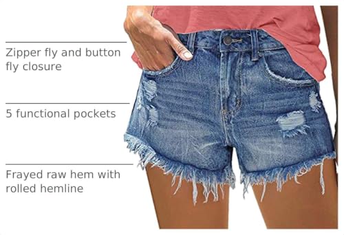 Image of MODARANI Denim Shorts for Women Distressed Jean Shorts Ripped Summer Hot Short