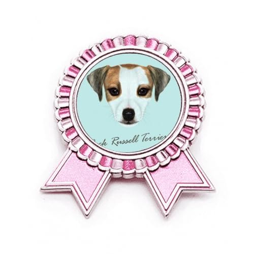 Broche Jack Russell Terrier rose en métal idéale sur une veste