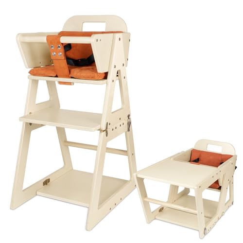 Image of NeoBorn 2 in 1 Wooden High Chair for Babies & Toddlers, Convertible Baby High Chair & Toddler's Desk