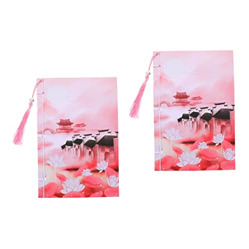 STOBOK 2 Pçs De Papel De Caderno Antigo Borlas De Arame Bonito