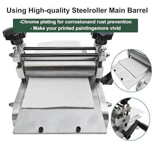 Prensa de grabado manual de grabado, máquina de grabado con altura de rodillo ajustable para impresión en grabado y relieve, herramienta de impresión de placa de cobre