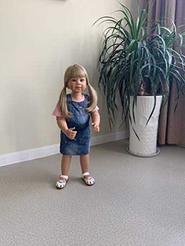 Muñeca Reborn Toddler de 34 pulgadas con cuerpo de vinilo rígido miniatura 6