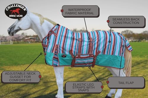 Image of Challenger 1200D Turnout Heavy-Weight Bellyband Rain Horse Winter Blanket Serepe 5B109
