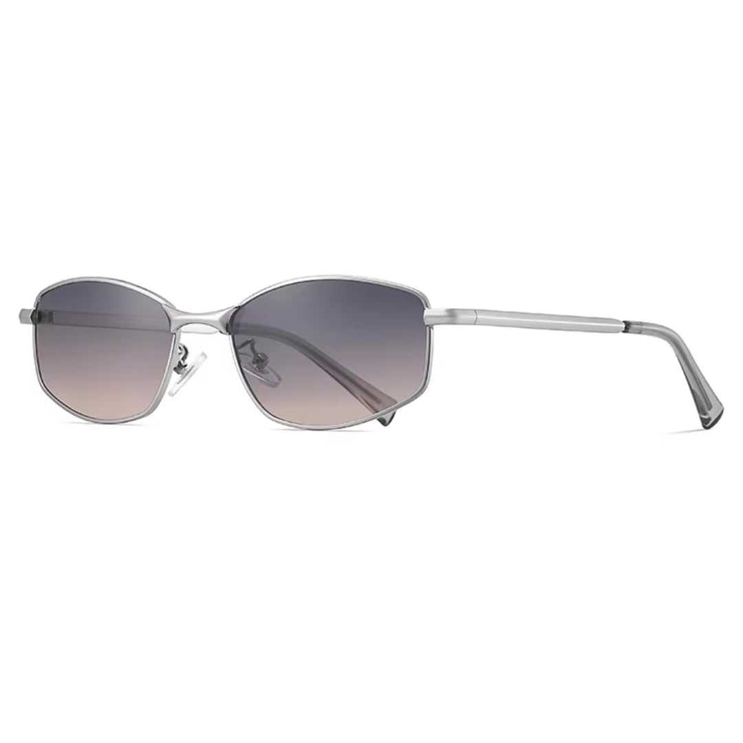 Modne metalowe oprawki, okulary przeciwsłoneczne z gradientem, okulary typu cat eye, UV400