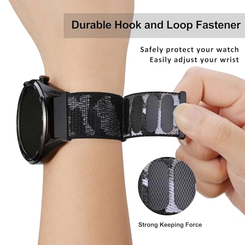 Image of WOCCI Adjustable Nylon Sport Watch Bands with Hook and Loop Fastener, Quick Release Watch Straps for Men and Women, Band Width 18mm 20mm 22mm