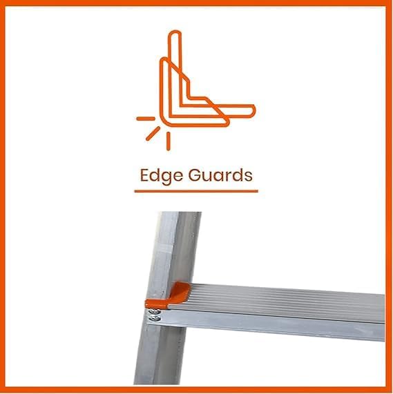 Image of Norman Jr,Designed in Denmark, LDOA : 5-Step Foldable Aluminium Ladder Laser Cut with Super Advance Sure-Hinge Technology 7 Years Warranty- Tint Orange