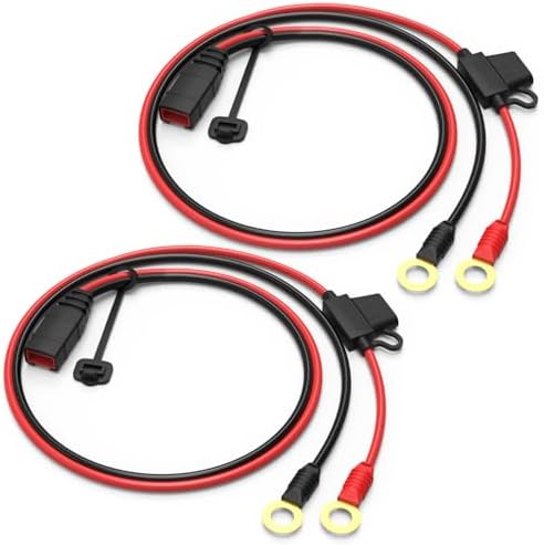 2 Pack GC008 X-Connect Compatible with NOCO Battery Charger Accessories, M10 (3/8in) XL Eyelet Terminal Cable, Smart Batteries Trickle Charger Cord with 20A Fuse