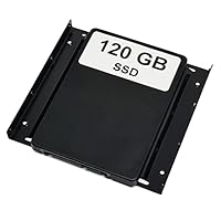 120GB SSD Festplatte mit Einbaurahmen Set (2,5" auf 3,5") kompatibel für MSI A320M Grenade Mainboard - inkl. Schrauben und SATA Kabel