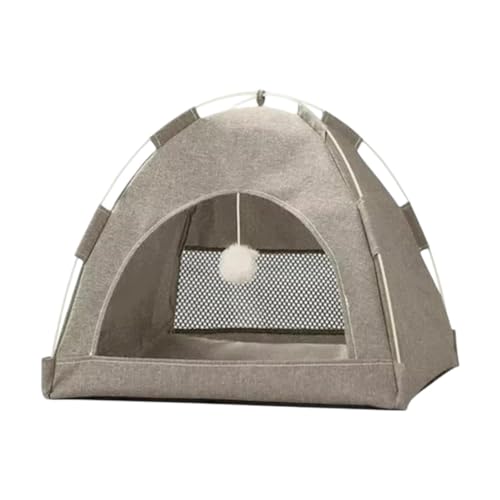 MFMEXUL ペットキャットテント 子犬用テント 通気性 快適 折りたたみ式 洗える 室内用ペットベッド 子犬 犬 猫 小動物用 睡眠テント, グレー