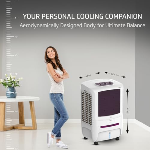 Image of V-Guard Arizod F70 Premium Desert Air Cooler for Home | 70 Litre | Powerful Air Delivery | 2 Year Warranty on Motor & Pump | (White & Purple Burry)