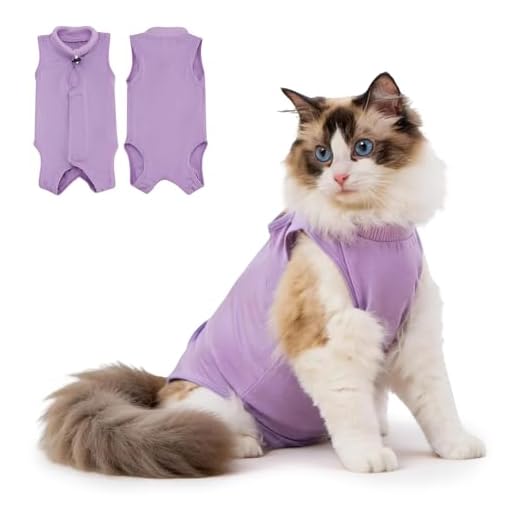 Avont Cat Recovery Suit,Cat Onesie for Female Male Cats Purple M