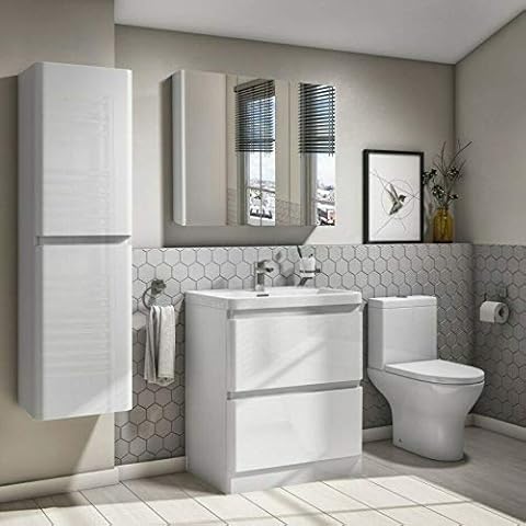 Sorrento Bathrooms Toilet Close Coupled WC White Ceramic Soft Close Seat Modern Design Projection Cover
