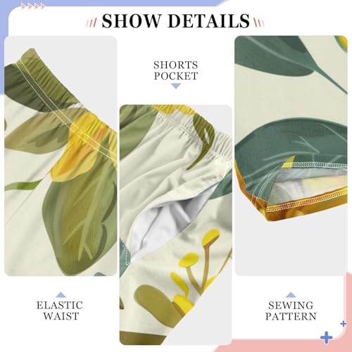 ZZXXB Bee Flower Boys Long Pants Soft Trousers Elastic Waist Kids Lounge Bottoms with Pockets S-XL4