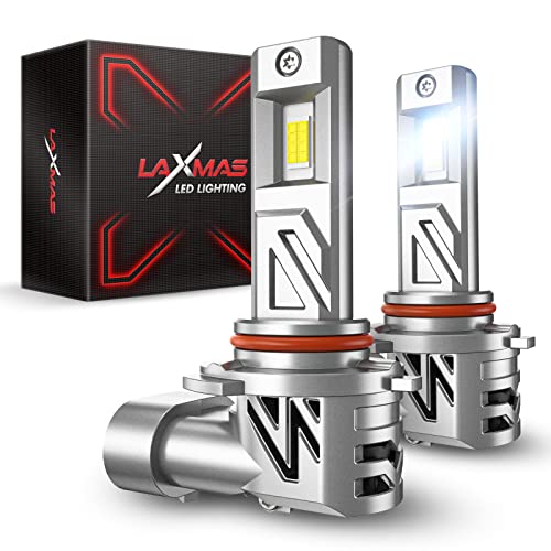 Laxmas Upgraded 9005/HB3 LED Headlight Bulbs, 22000LM 120W 700% Brighter 6500K Cool White, 1:1 Ultra Mini-size Wireless Light Bulbs, Halogen Replacement Plug and Play, Pack of 2 Laxmas Upgraded 9005/HB3 LED Headlight Bulbs, 22000LM 120W 700% Brighter 6500K Cool White, 1:1 Ultra Mini-size Wireless Light Bulbs, Halogen Replacement Plug and Play, Pack of 2