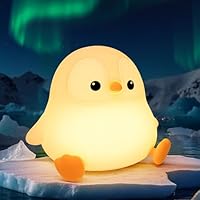 YuanDian Penguin Night Light, Cute Animal Themed Gifts for Adults Teens and Babies. Decorate Kids' Bedroom with Silicone Penguin Toy Nightlights, Christmas Birthday Gift for Children and Toddlers