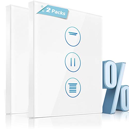 Preisvergleich Produktbild [Prozentfunktion] 4th Generation Wlan Rolladenschalter,CURRYDOUBLE Rolladen Zeitschaltuhr mit Steuerbare LED,Timer, Kindersicherung.Jalousien Schalter mit Alexa und Google,Rolladensteuerung 2pack