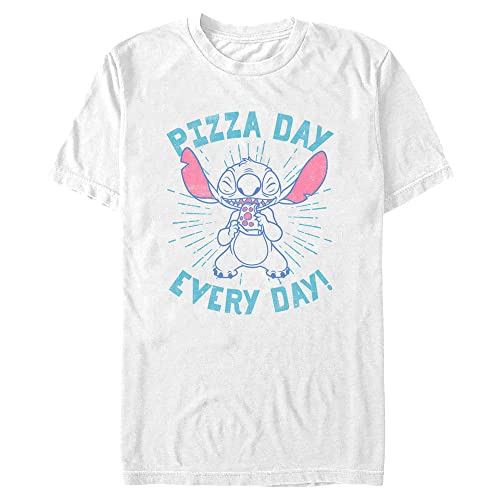 T-Shirt Disney Pizza Every Day blanc 4XL idéal pour un week-end détente