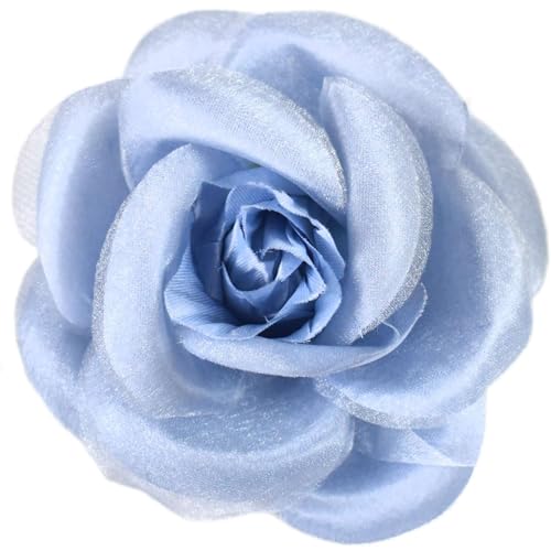 Image of Women's Multifunction Rose Flower Sheer Petal Brooch Pin Hair Tie Clip