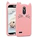 Joyleop Case for LG Stylo 4,LG Q Stylus/Stylus 4 Q710 Cartoon Soft Silicone Cute 3D Fun Cover,Kawaii Unique Kids Girls Gift,Animal Character Rubber Shockproof Protector for LG Stylo 4 Plus Pink Cat