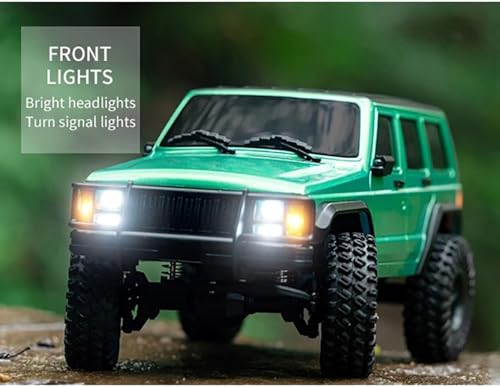 Image of KIZJORYA 1 /18 Four Wheel Drive Remote Control Rock Crawler 8562-C8809 Rc Multi-Terrain Off Road Car 3Speed Motor Esc Servo Light System Battery (Green)