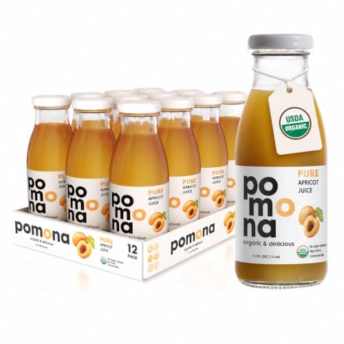 Pomona Organic Pure Apricot Juice, No Sugar Added, 12-pack