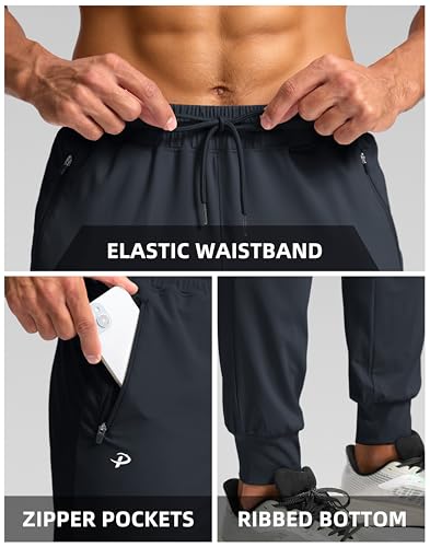 Image of Pudolla Men's Lightweight Jogger with Pockets 4-Way Stretch Sweatpants Workout Runing Athletic Track Pants