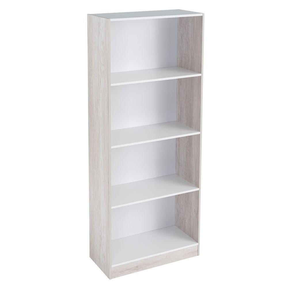 LOLAhome Librería Blanca de Tablero Laminado con 3 estantes de 60x29x147 cm