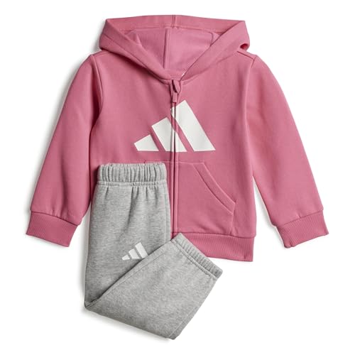 adidas Unisex bebé ESSENTIALS TRACKSUIT, pink fusion/white, 12-18 Months