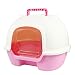 DZL Arenero Gatos Cubierto Arenero para Gatos Grande 50 * 39 * 41cm Bandeja Sanitaria Plástica para Gatos (Rosa)