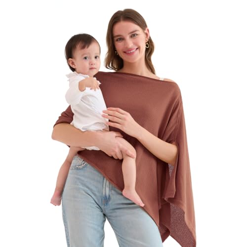 Image of Momcozy Nursing Cover, Privacy Breastfeeding Cover with Soft Breathable | Multi-Use Nursing Cover Up for Breastfeeding, Portable Breast Feeding Covers for Women, Includes Laundry Bag (Rose Taupe)