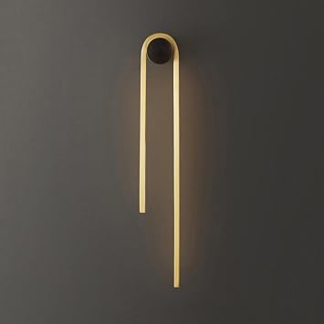 Modern LED Wall Sconce Lighting Copper Linear Wall Lamp, Long Strip Living Room Decor Wall Lighting Fixture, Indoor Wall Wash Lights for Bedroom Hotel Hallway Corridor