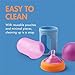 Boon Nursh Reusable Silicone Pouch Baby Bottles - Medium Flow Nipple - Silicone Baby Bottle Pouch and Nipple - Baby Feeding Essentials - Color Block - 3-6 Months - 3 Count - 8 Ounce