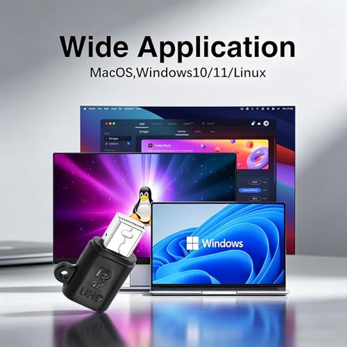 Adaptador de pantalla virtual Mini DisplayPort 4K Poyiccot con emulador EDID 7