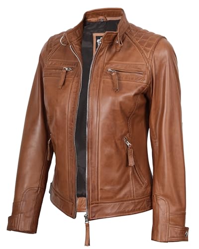 Image of Decrum Leather Jacket for Women - Real Lambskin Casual Leather Jackets Womens
