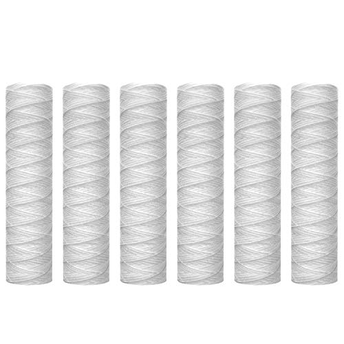 EUKKIC Cartucho de Filtro de Agua para Sedimentos de 10 Micras de Cuerda, Paquete de 6, FiltracióN de Sedimentos para Toda la Casa, Universal