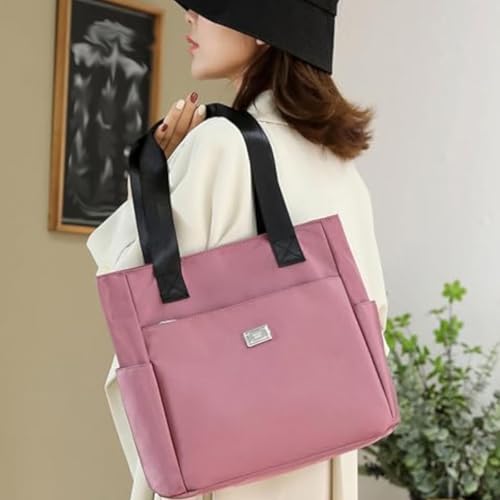 Large Capacity Water Repellent Multi Pocket Nylon Shoulder Bag, Women Tote Purse Zipper Nylon Handbag3