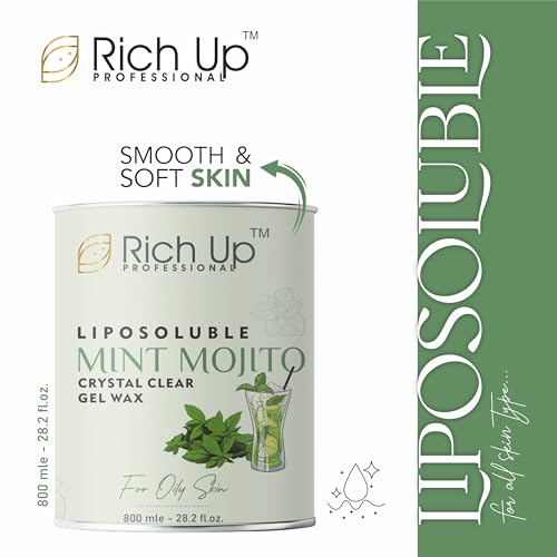 Image of Liposoluble Blueberry Crystal Clear Gel Wax, Normal Skin, 800ml, Painless Hair Removal with Vitamin C | Get 60 ml After Wex Oil & Gel And Facial Kit Free (Mint Mojito)