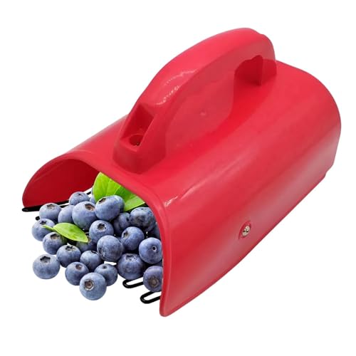 Samuliy Recolector de bayas con asa, recolector seguro de bayas a prueba de óxido, herramienta de recogida de frutas, rastrillo de arándanos, mango ergonómico para cresta de gallina y trébol