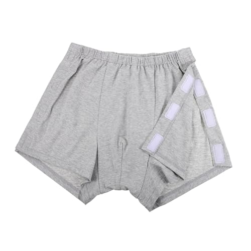 PACKOVE calzoncillos Bragas para incontinencia masculina Bragas para pacientes postoperatorios Hombres ropa interior entallado bajo calzoncillos lavables algodón Light Grey