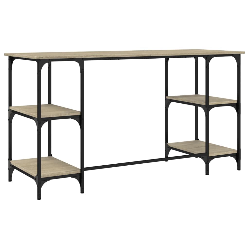 Tavolo Salvaspazio Scrivania Gaming Tavolo Consolle Scrivanie Gaming Scrivania Rovere Sonoma 140x50x75cm Metallo e Legno Multistrato per Studio Camera Da Letto Sala Studio Soggiorno