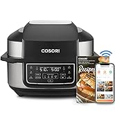 COSORI Indoor Grill Electric Smokeless Grill Indoor & Smart XL Air Fryer Combo, 8 Cooking Functio...